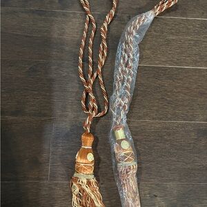 Elegant Gold and Brown Tassel Tiebacks